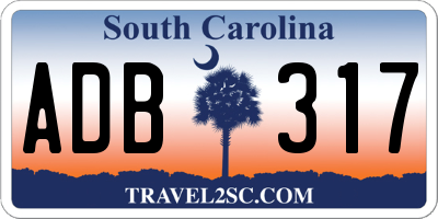 SC license plate ADB317