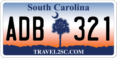 SC license plate ADB321