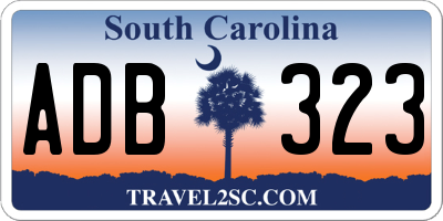 SC license plate ADB323