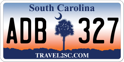 SC license plate ADB327
