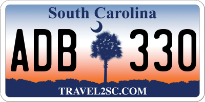 SC license plate ADB330