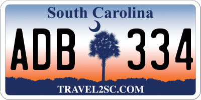 SC license plate ADB334