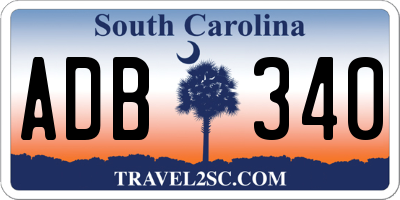 SC license plate ADB340