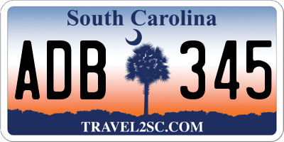 SC license plate ADB345