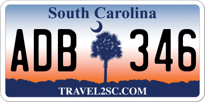 SC license plate ADB346