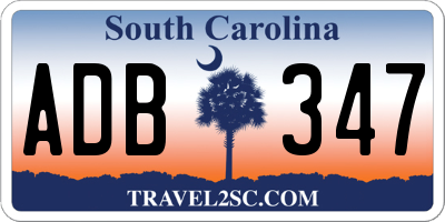 SC license plate ADB347