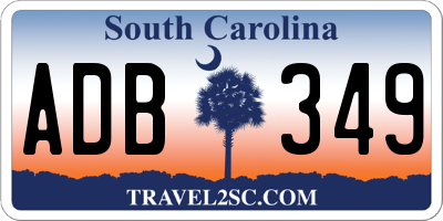 SC license plate ADB349