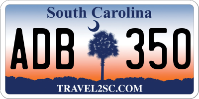 SC license plate ADB350