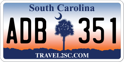 SC license plate ADB351