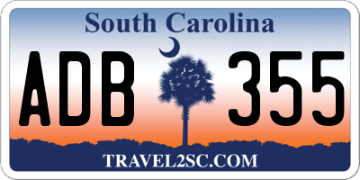 SC license plate ADB355