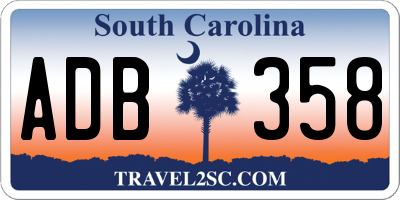 SC license plate ADB358