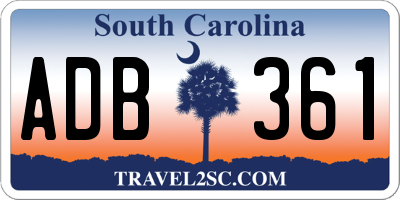 SC license plate ADB361