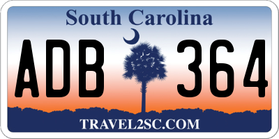 SC license plate ADB364