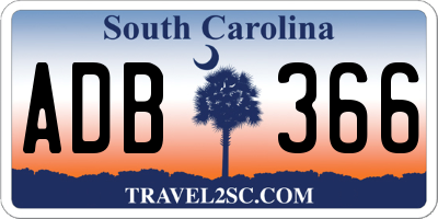 SC license plate ADB366
