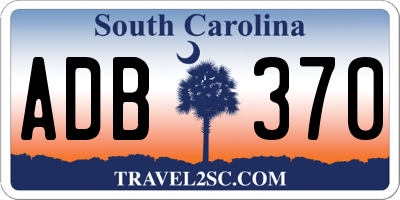 SC license plate ADB370
