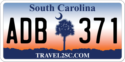 SC license plate ADB371
