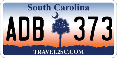 SC license plate ADB373