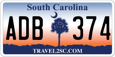 SC license plate ADB374
