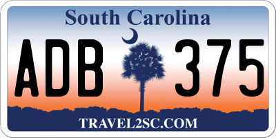 SC license plate ADB375