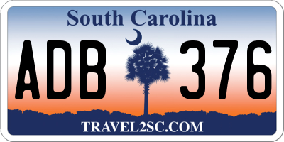 SC license plate ADB376