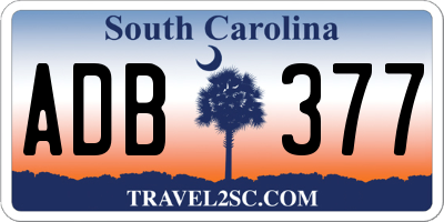 SC license plate ADB377