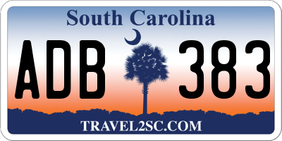 SC license plate ADB383