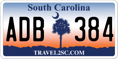 SC license plate ADB384