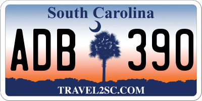 SC license plate ADB390