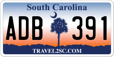 SC license plate ADB391