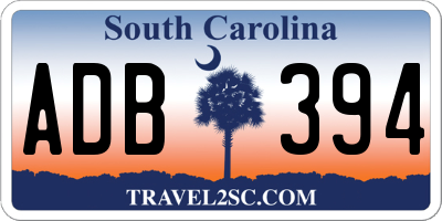 SC license plate ADB394