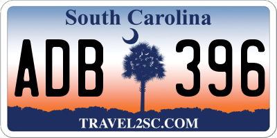 SC license plate ADB396