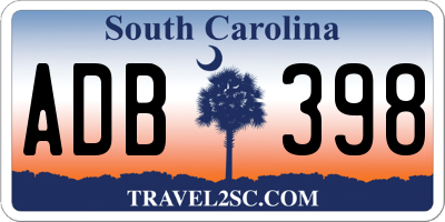 SC license plate ADB398