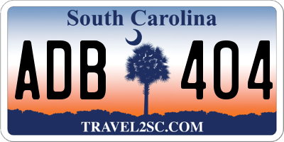 SC license plate ADB404