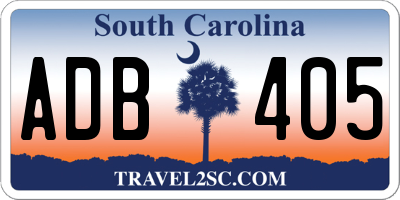 SC license plate ADB405