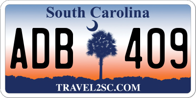 SC license plate ADB409
