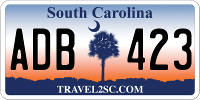 SC license plate ADB423