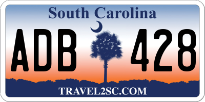 SC license plate ADB428