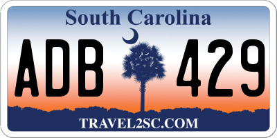 SC license plate ADB429