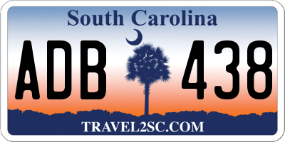 SC license plate ADB438