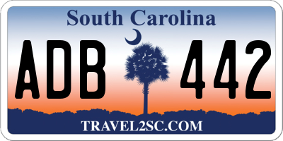 SC license plate ADB442