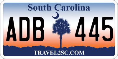 SC license plate ADB445