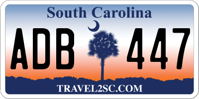 SC license plate ADB447
