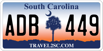 SC license plate ADB449