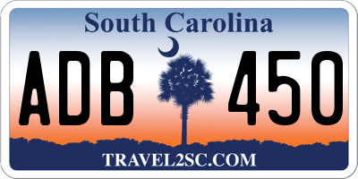 SC license plate ADB450