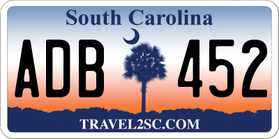 SC license plate ADB452