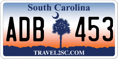 SC license plate ADB453