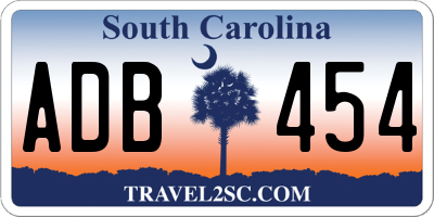 SC license plate ADB454
