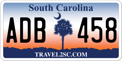 SC license plate ADB458