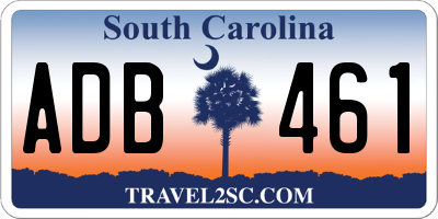 SC license plate ADB461