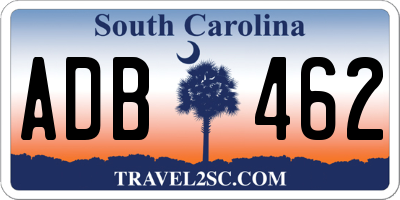 SC license plate ADB462